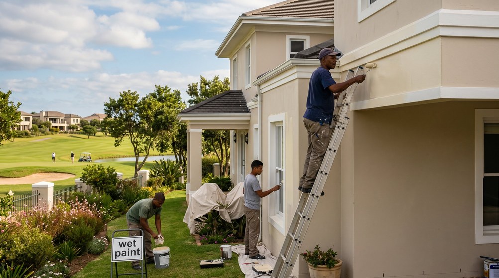 Large-scale exterior painting on a Plattekloof property